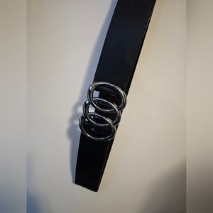 Black Elastic Belt with Metal design